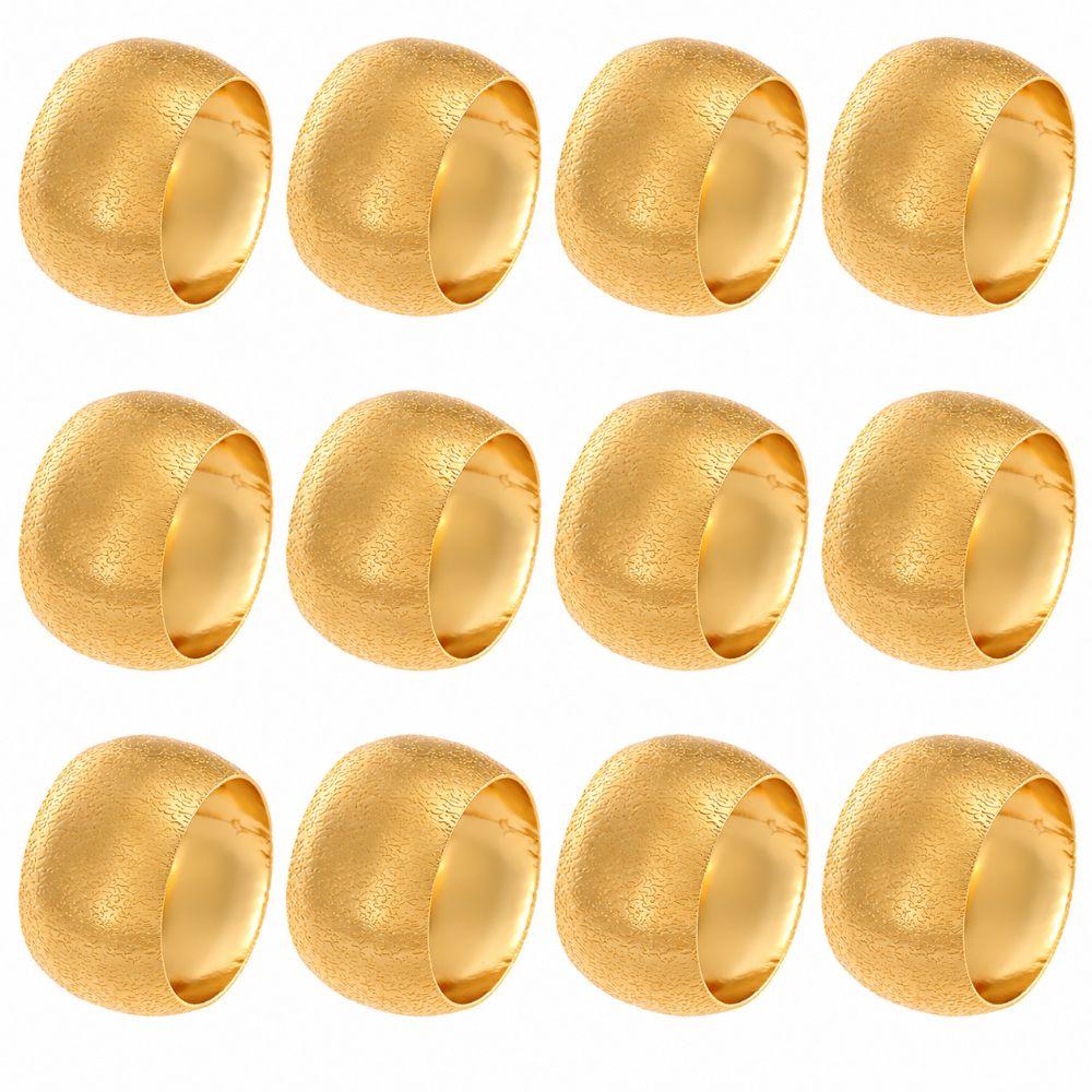 12Pcs Iron Metal Napkin Rings Gold Color Table Napkin Rings Premium Serviette Rings Wedding