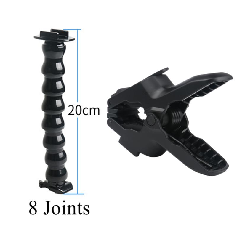 Flex Clamp Arm Mount With Adjustable Gooseneck Flexible Jaws Clip Bracket Holder For GoPro Hero 10 9 8 7 4 Action Camera Support