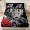 Wild Animal Tiger and Lion Fitted Sheets Super King Size, with 1 Pillowcases, Bed Sheets Bedroom Decor Gift, 30 Cm Deep Pocket