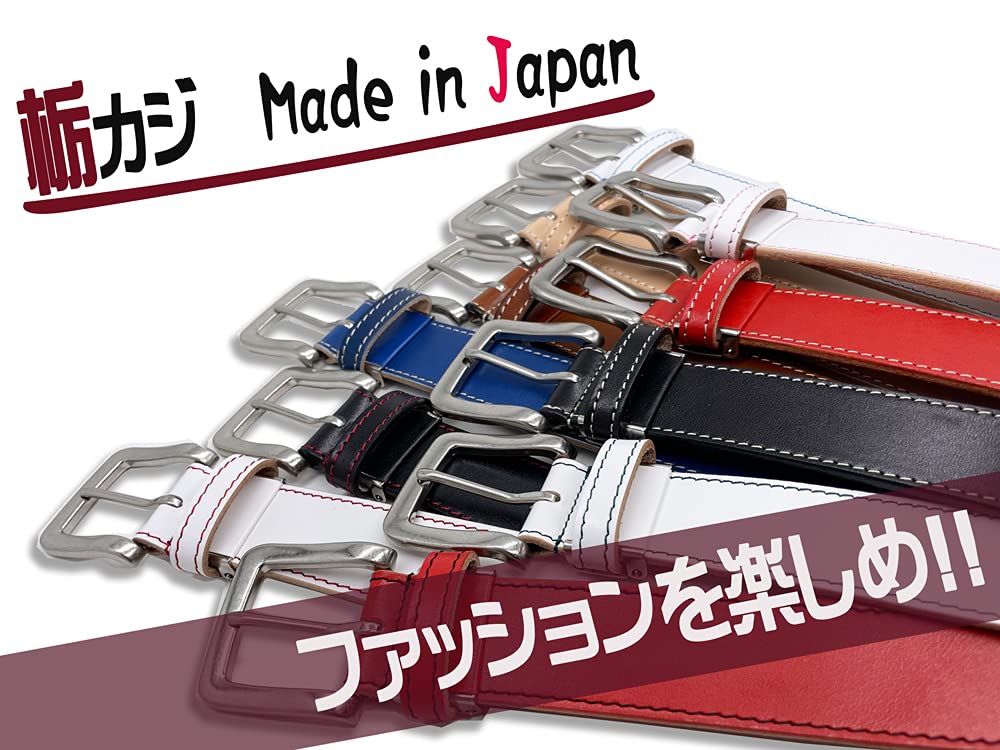 WING LEATHER Пояс из кожи Tochigi со швом, 11 цветов, Натуральная кожа, Коровья кожа, Мужской, Сделано в Японии, Вышитый, Цветной шов, Однотонный,