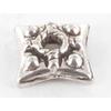 Round Spacer Bead. Silver-tone Metal Square (of 10)