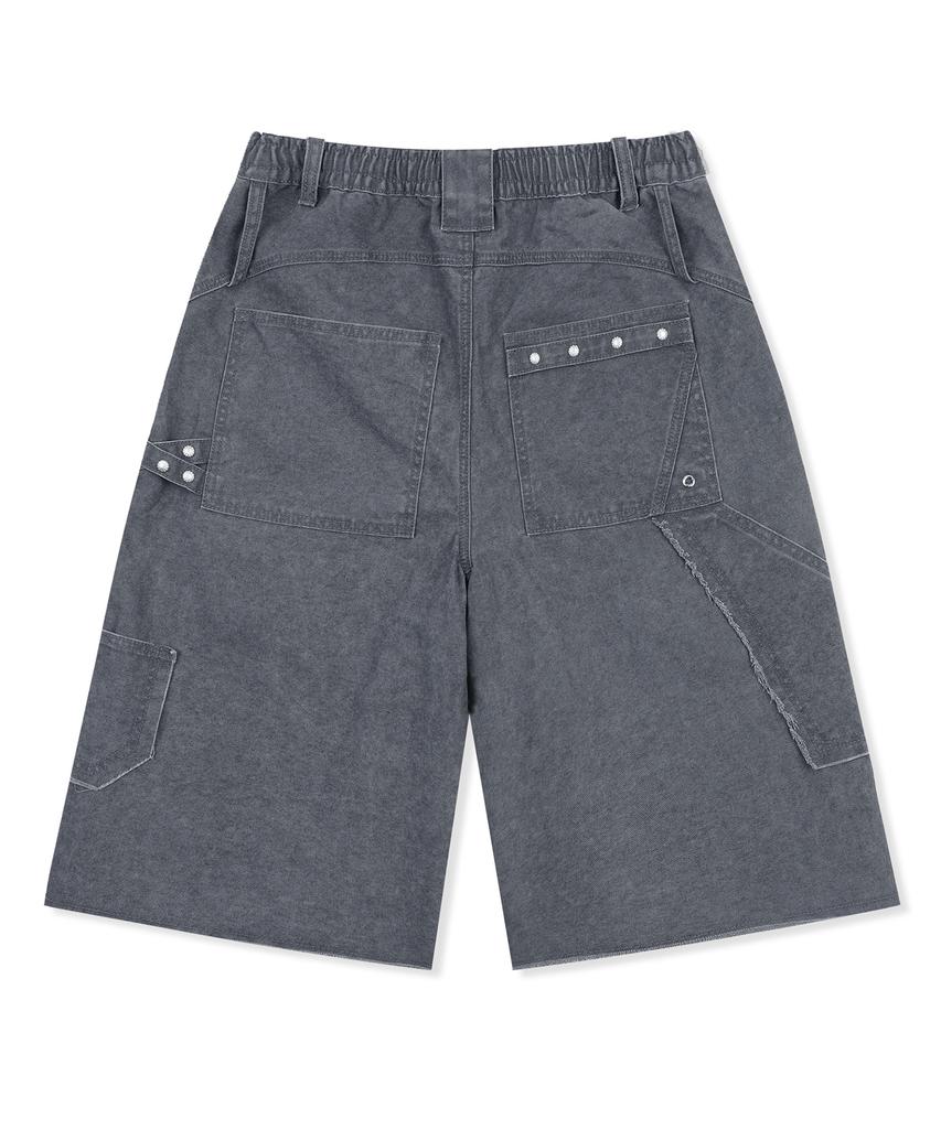 XTONZ Xp332 Twine Chain Bermuda Cotton Pants (Charcoal)