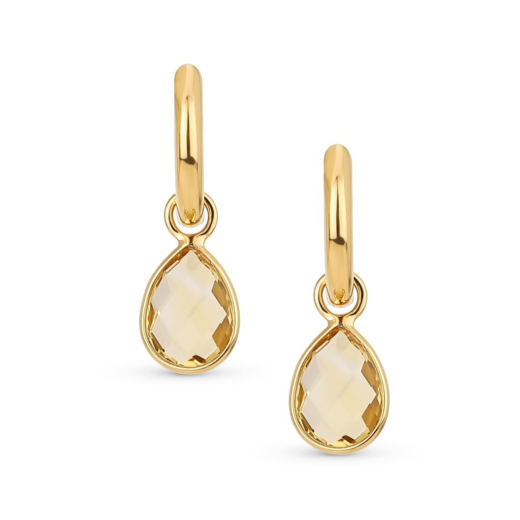 Cocktail Wedding Party Small 2 CTW Yellow Citrine Halo Pear Shape Teardrop Haggi Earrings for Women Latch Hinge Back Hinge Back 14K Yellow Gold