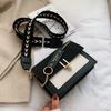 INS Bag Women's 2023 New Korean One Shoulder Crossbody Fashion Frosted Contrast Small Square Bag