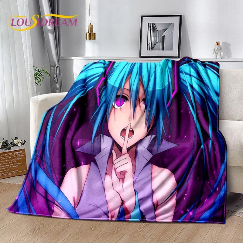 3D Cute M-Mikuu Cartoon Music Characters Blanket,Soft Throw Blanket for Home Bedroom Bed Sofa Picnic Office Cover Gift Kids