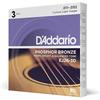 D'Addario Daddario Струны для акустической гитары Фосфорная бронза .011-.052 Custom Light 3 комплекта EJ26...