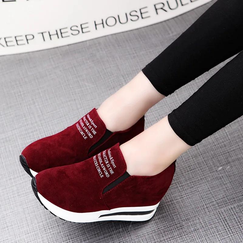 Fashion Platform Shoes for Women Casual Hidden Slope Heel Sneakers Women's Vulcanized Shoes Breathable Wedge Increase Shoes Women Tenis