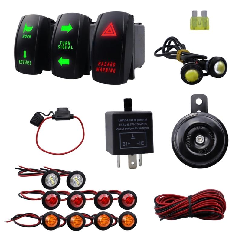 Универсальный переключатель указателя поворота + реле мигалки + замена звукового сигнала для мотоциклов, квадроцикла, UTV, тележки для гольфа