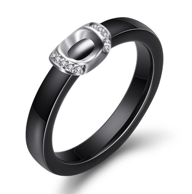 Гибкие черно-белые керамические кольца Anneaux, ювелирные изделия, модные свадебные обручальные кольца с кристаллами для женщин, аксессуары для вечеринок, дизайн