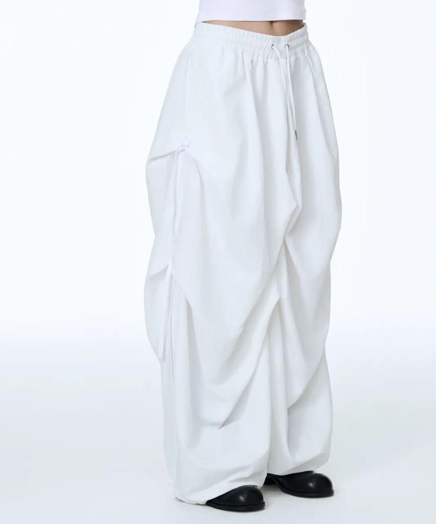 71TO96 Girdle Skirt Silhouette Pants (White)