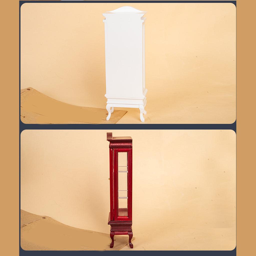 Миниатюрный деревянный шкаф-витрина масштаба 1/12 для кукольного домика, аксессуары, ручная работа, реалистичная модель винного шкафа, мебель