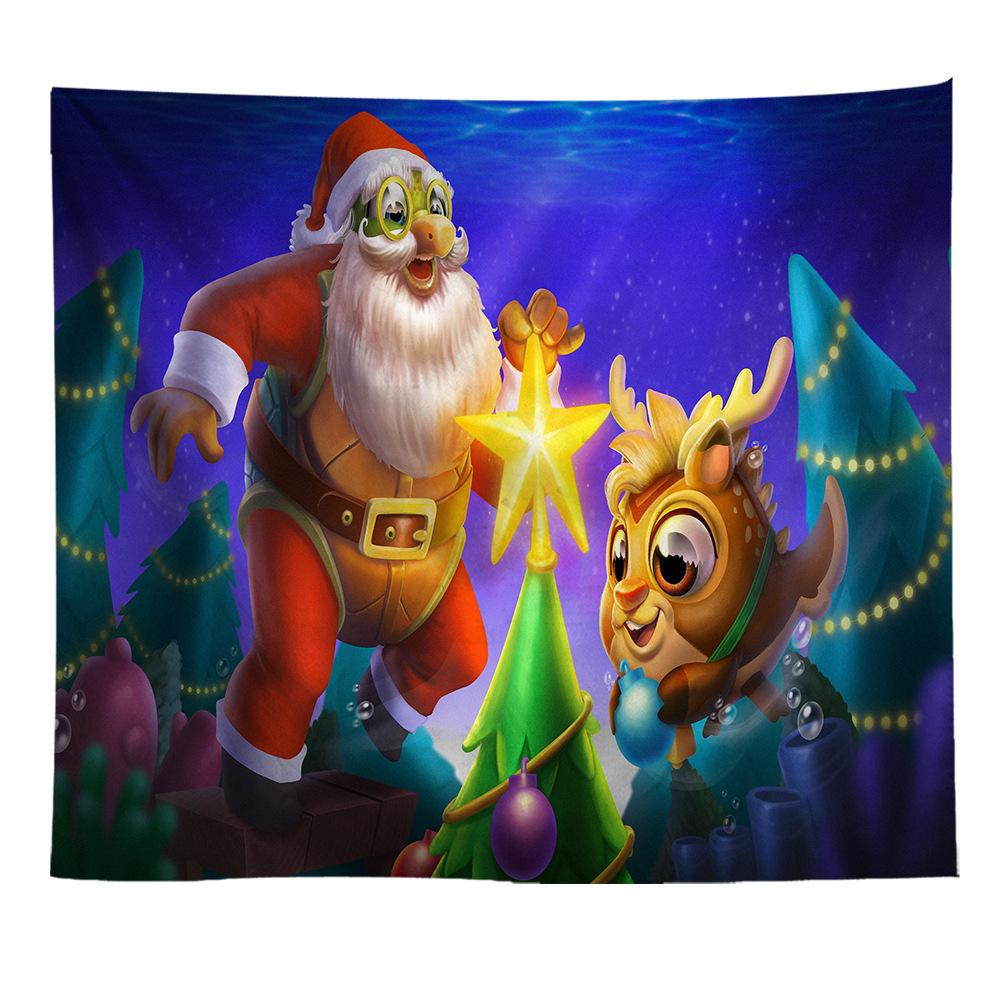 Европейский и американский рождественский печатный гобелен, настенный ковер, картина, фоновая картина, подвесная ткань