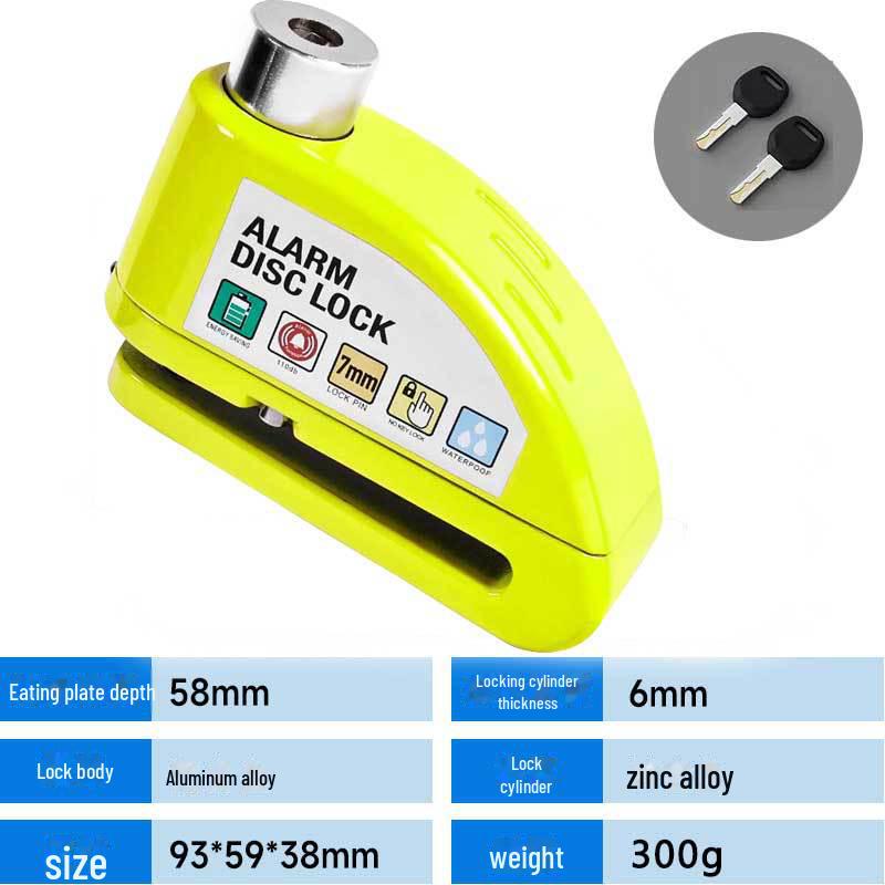 Водонепроницаемая противоугонная сигнализация из сплава с дисковым тормозом для мотоциклов и электровелосипедов