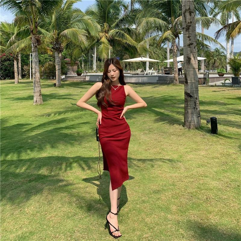 Женское летнее элегантное платье на одно плечо в стиле ретро с лямкой на бретельках