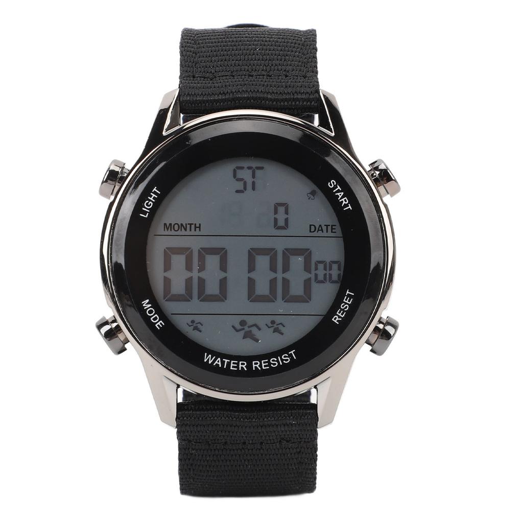 Men Digital Sports Watch Waterproof Alarm Countdown Dual Time Zone Nylon Strap Digital Watch with
