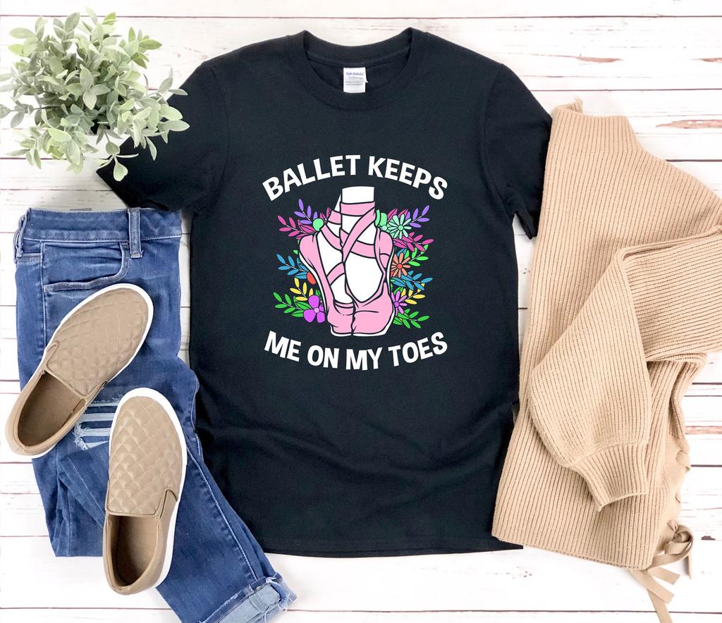 Funny Ballet and kids tshirts, Ballerina and kids tshirt, Ballet Keeps Me On My Toes, Ballet Gifts For Women, Ballet Teacher Gift