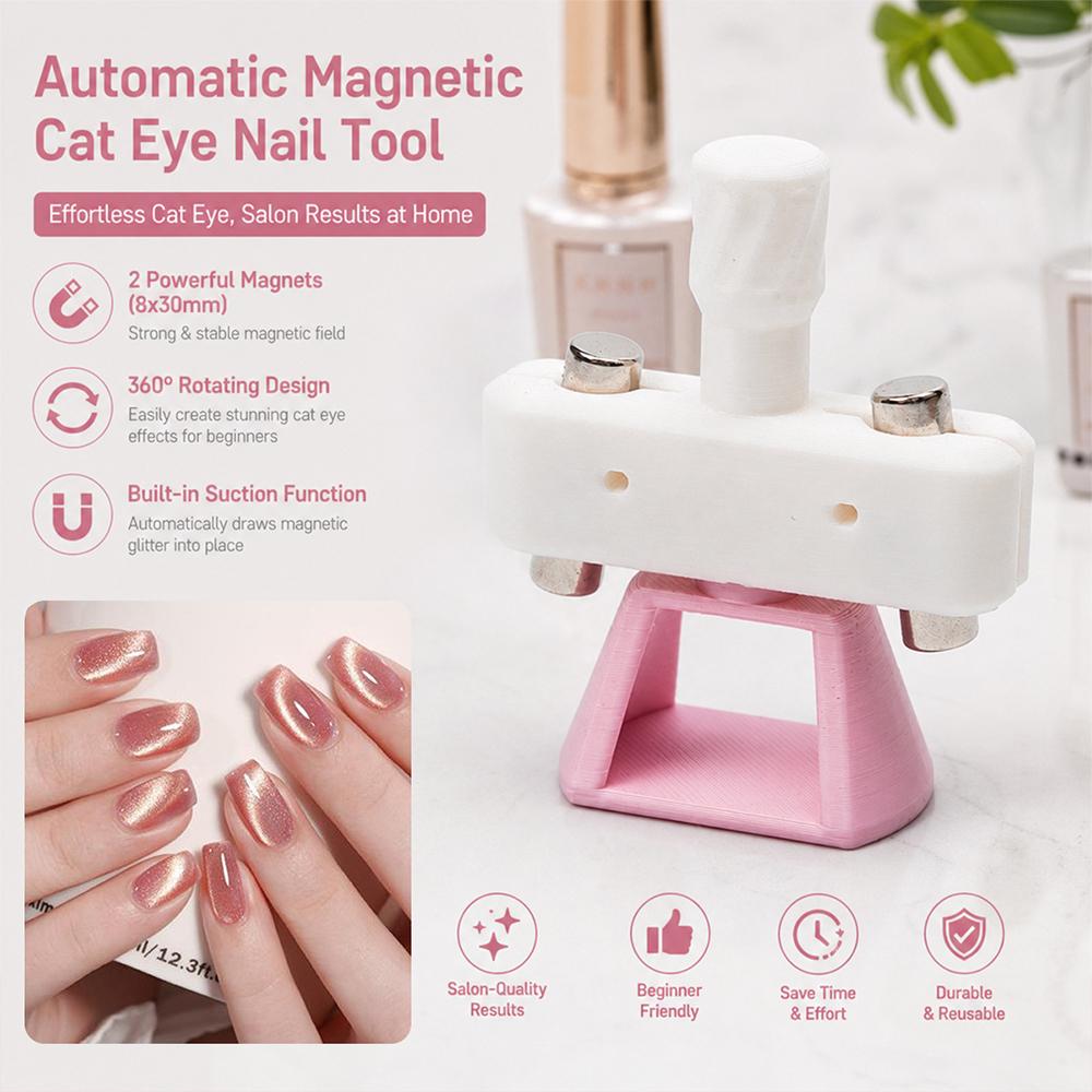 Cat Eye Nail Magnet 2026 New Auto Glass Bead Nail Art Tool For Beginner No Skill Magnetic Gel DIY Manicure