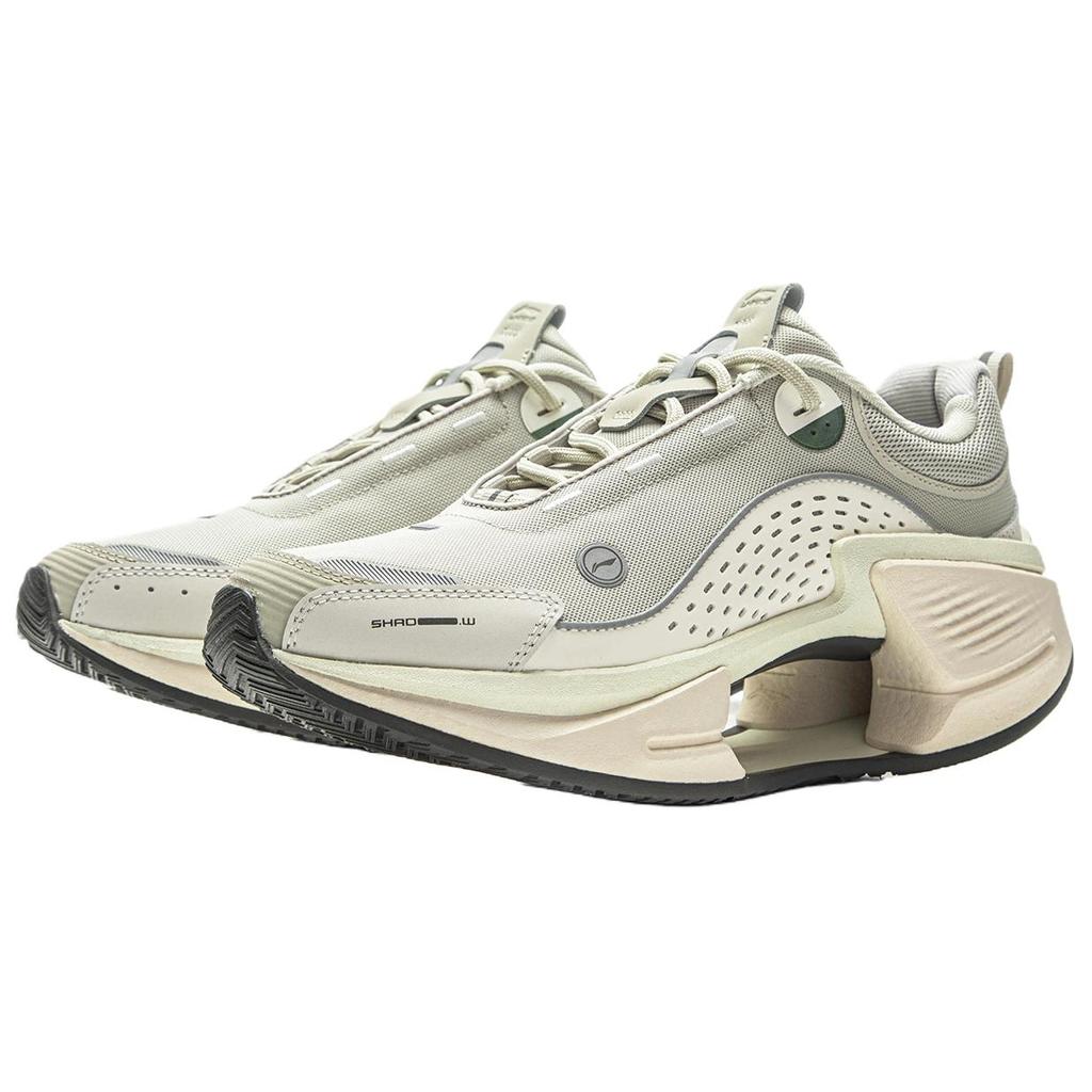Li Ning Дышащие Упругие Низкие Беговые Кроссовки Мужские Бежево-серые AZGV225-1