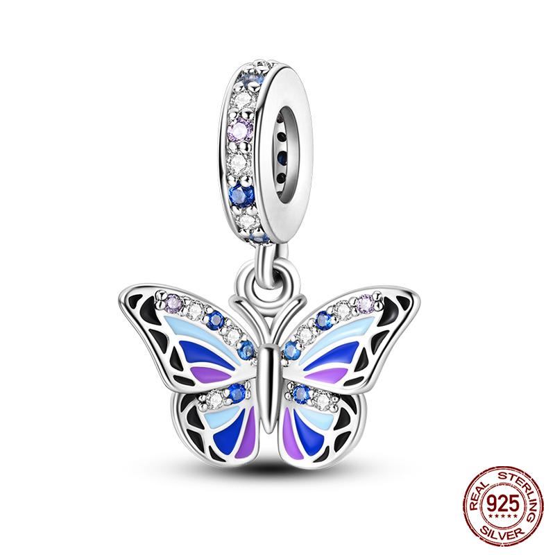 100% 925 Silver Exquisite Cubic Zircon Butterfly Bee Ladybug Charms Bead Fit Qikaola Original Bracelet Fine DIY Jewelry