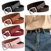 Women Casual Retro Leather Belt Non-Porous Buckle Waistband Trouser Dress Belts Thin Waist Strap