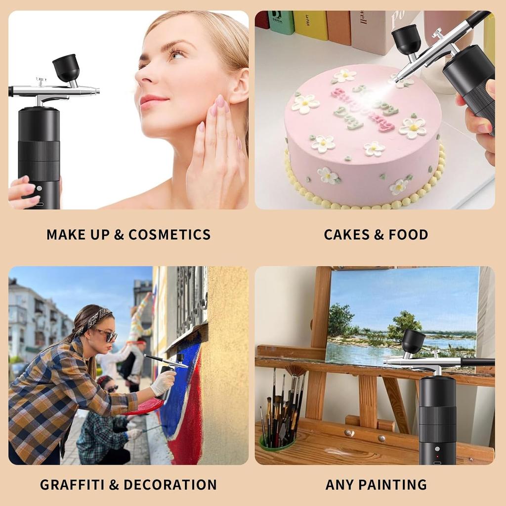 Портативный аэрограф Беспроводной аэрограф с компрессором Электрический ручной распылитель Раскрашивание Тату Граффити Графическая модель