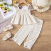 Детские комплекты одежды Топ на бретелях с бантом + Брюки широкие от бедра 2 предмета Комплекты Одежда для малышки Набор наряда для девочки