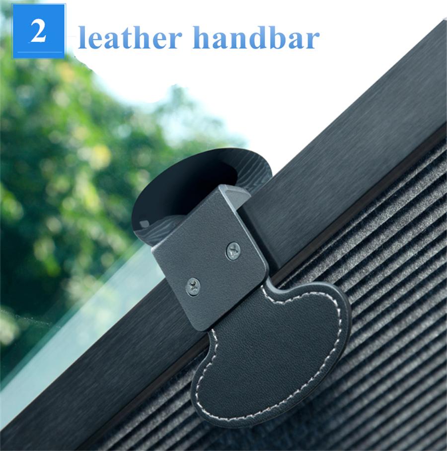 Universal Double-deck 46*130cm Car Retractable Folding Foldable Rear Window Sun Shade Block Visor Folding Auto Windshield Cover PU Leather Handle