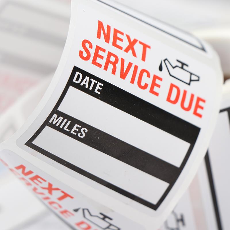 100 шт./рулонные наклейки для замены масла/напоминания об обслуживании, наклейка на окно, наклейка на автомобиль