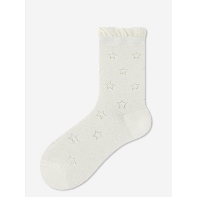 Summer Bow Hollowed-out Mesh Socks for Girls, Lace for Girls, Pile Socks, Thin Cotton Socks for Women