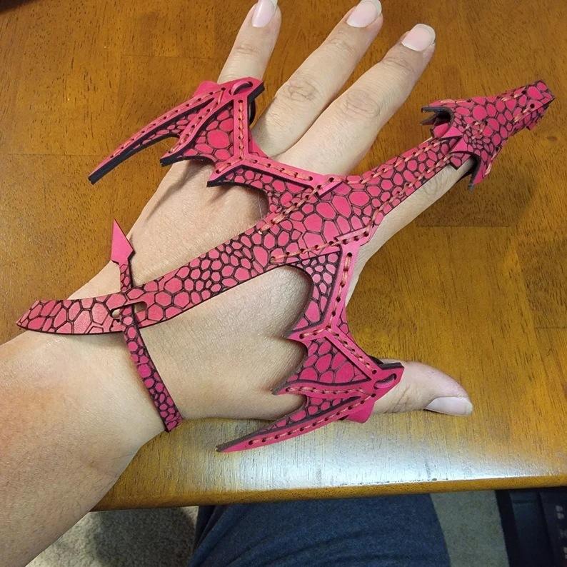 Кожаный браслет с драконом на руку, кожаный плетеный браслет, регулируемый браслет с драконом на руку, мужской ретро-браслет с драконом