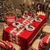 Рождественская скатерть для дома, тематическая атмосфера, прямоугольная скатерть, скатерть, новогодняя ткань для покрытия журнального столика