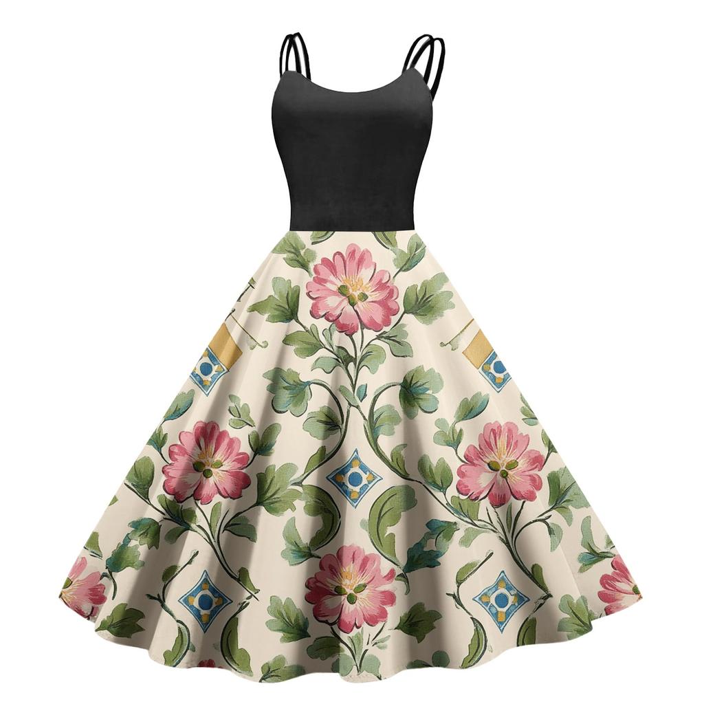 Женское повседневное модное платье с принтом в стиле ретро с открытыми плечами в стиле панк в стиле ретро