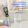 Salinometer Waterproof Salinity Test Pen 2-in-1 Salinity & Temperature Meter Portable Salinity