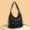 Women'S Bag Retro Pu Soft Leather Shoulder Bag Large Capacity Messenger Bag Middle-Aged Mother Bag Handbag