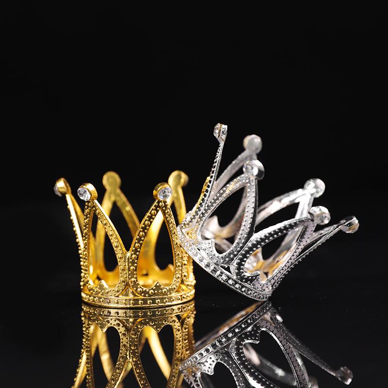 Mini Crystal Princess Crown Cake Topper for Girls' Birthday Dress-up