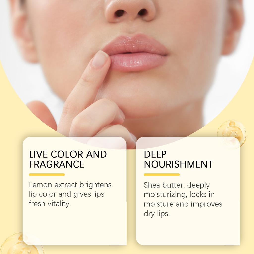 Лимонный бальзам для губ Увлажняющий, увлажняющий, питательный бальзам для губ против сухости и трещин