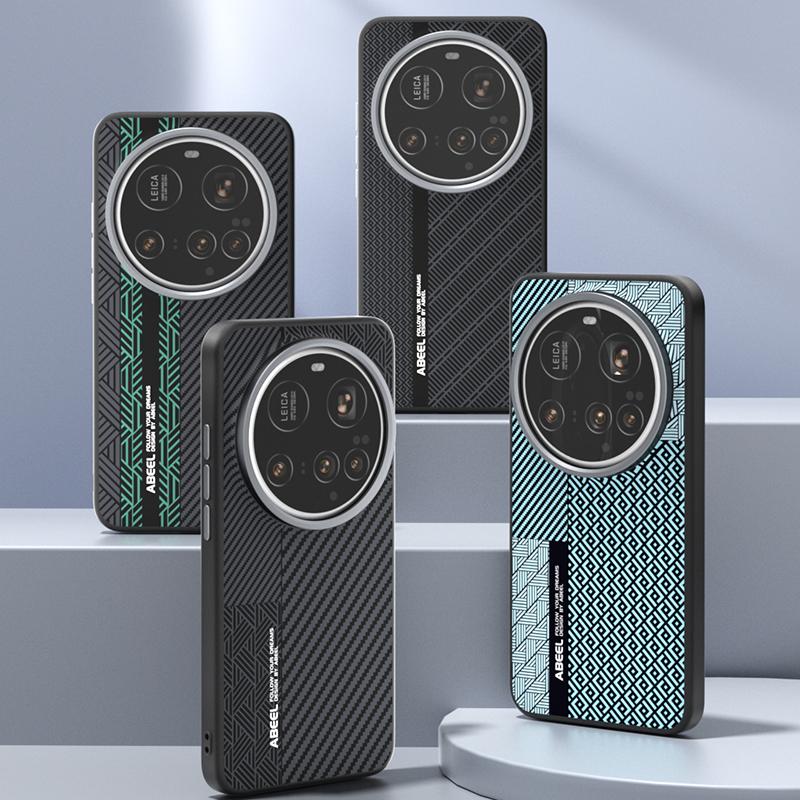 Экологичный кожаный чехол для Xiaomi 15 Ultra, углеродное волокно, тонкий, ударопрочный, Magsafe, магнитный, тест на падение, металлический захват для объектива, чехол-обложка