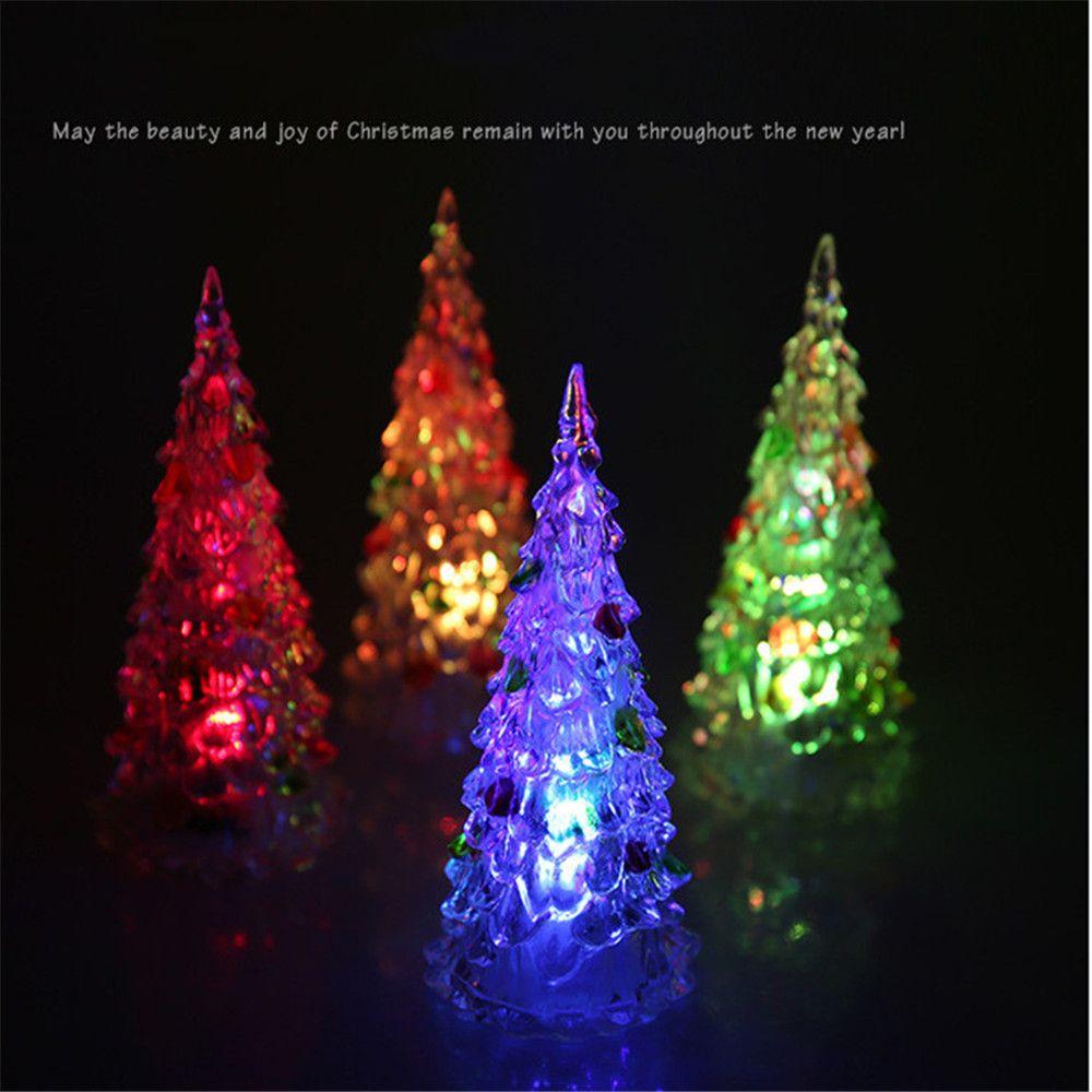 LED Color Changing Mini Christmas Xmas Tree Home Table Party Decor Charm Glitter Christmas Tree