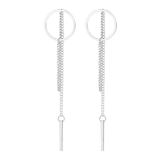 1 пара женских висячих серег с полой цепочкой, обруч с кисточками, украшение для ушей, ювелирные изделия