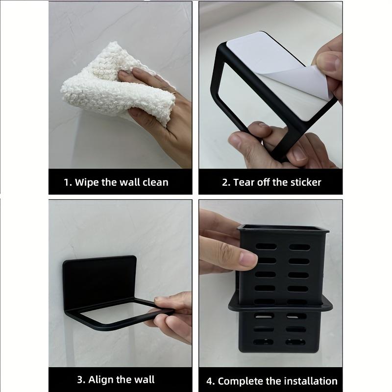 Plastic Wall Mounted Drainage Storage Rack, Cosmetic Storage Box, No Need To Install Chopsticks Tube