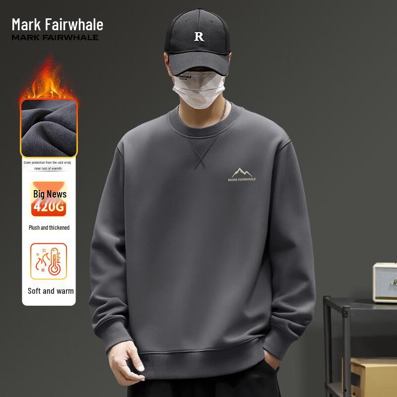 Mark Fairwhale Men's Fleece-Lined Round Neck Sweatshirt