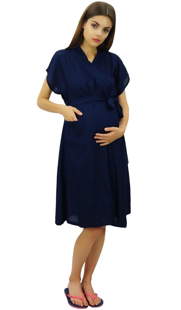 Bimba Maternity Robe Nursing Coverup With Side Shoulder Buttons Baby Shower