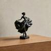 Геометрическая граненная фигурка танцовщицы, 3D-печатная черная статуэтка балерины, современная скульптура балерины для декора домашней полки стола