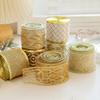 Luxury Gold Stamped Ribbon for Weddings 2.5" X 2.2 Yards Sheer Christmas Tree Decoration and Versatile Packaging Gift Wrapping, Translucent