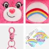 Care Bears Rainbow Keychain Plush Toy, Super Cute Backpack Ornament, Cell Phone Strap, Hanging Ornament, Birthday Gift, 15cm (Color: Pink)