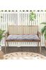 Water‑Resistant Outdoor Bench Cushion for Wooden Chair, Light Gray 120×50×8CM, Polyester + PP Cotton
