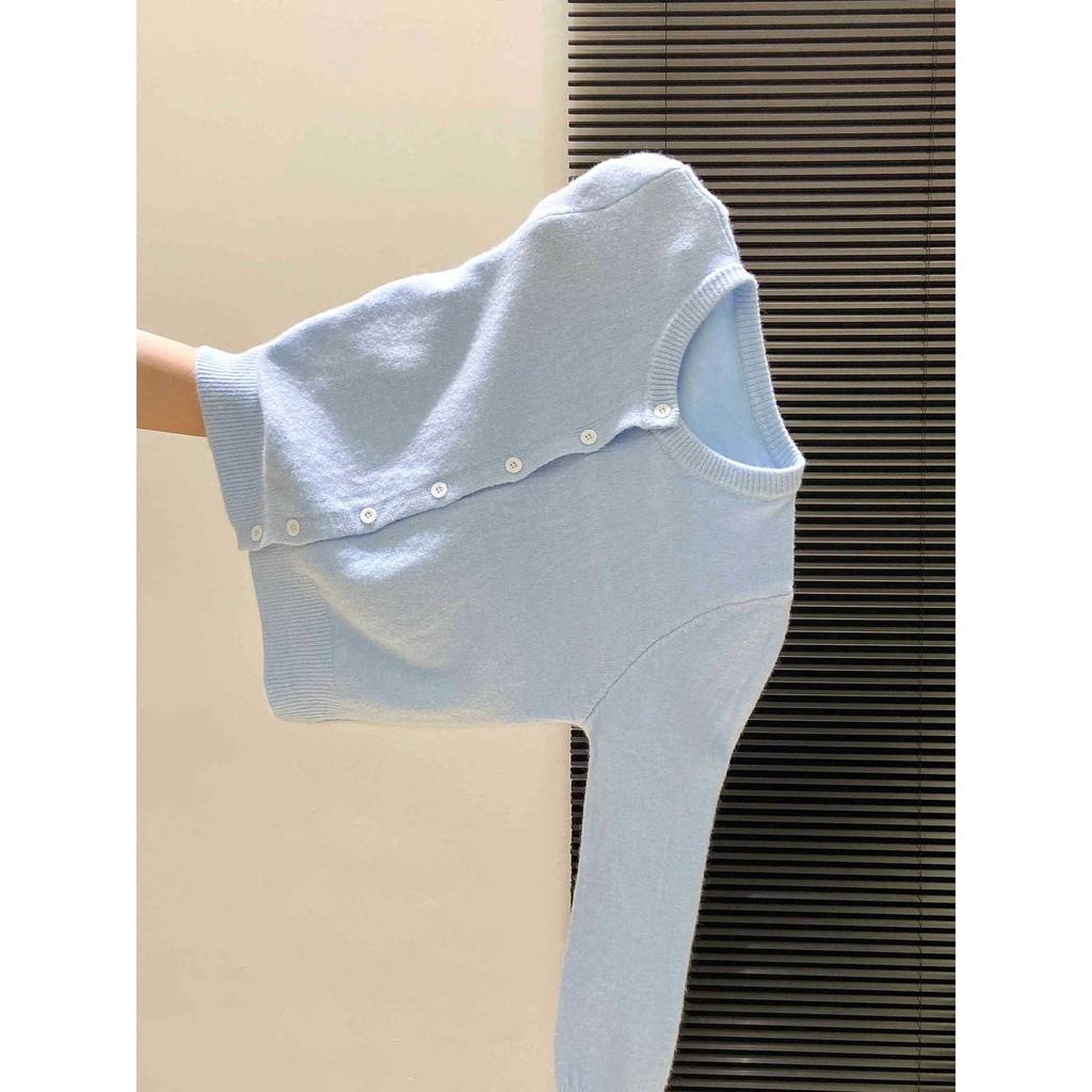 Лимонно-желтый омолаживающий однобортный кардиган-свитер женский осенне-зимний темпераментный мягкий восковой вязаный топ