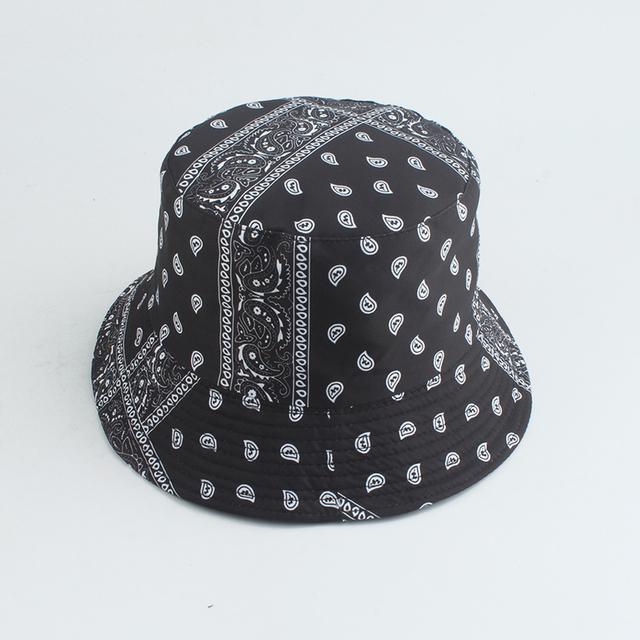 Men Women Fisherman Hat Vintage Print Bucket Hat Reversible Bob Chapeau Femme Retro Hip Hop Cap Gorros