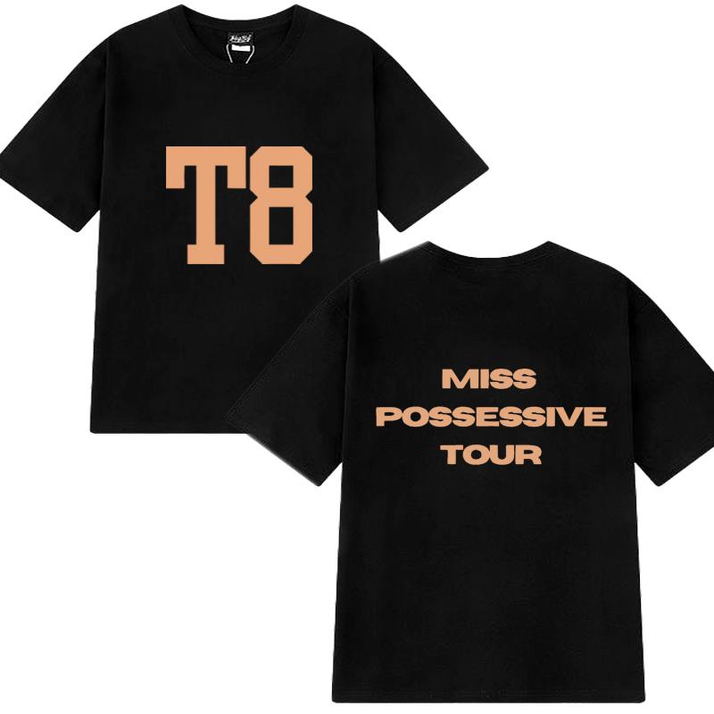 Hot Sale Tate Mcrae T8 Miss Possessive Tour 2025 T Shirts Unisex Women Fashion Y2k short sleeve Tshirt Unisex 100 Cotton clothing