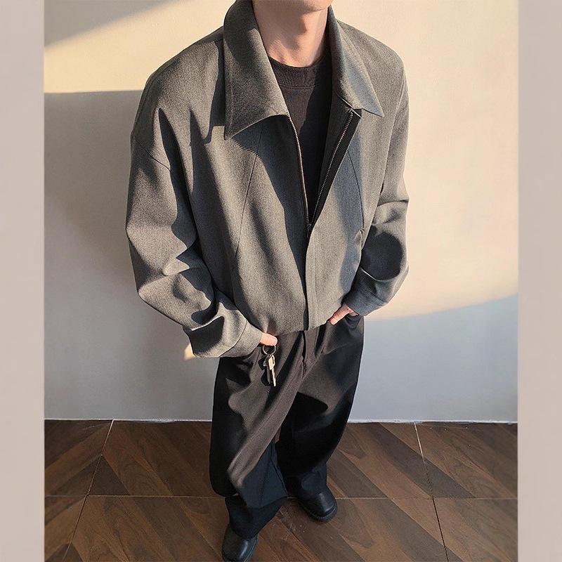 Мужской деконструированный пиджак-костюм CleanFit - Осень/Зима Силуэт с прямыми плечами с лацканами-пальто